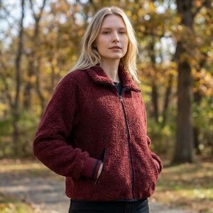 JoyLab Burgundy Sherpa Jacket